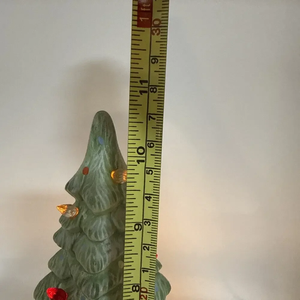 Ceramic Christmas Tree - Presents, Teddy, Doll Below Tree - Read